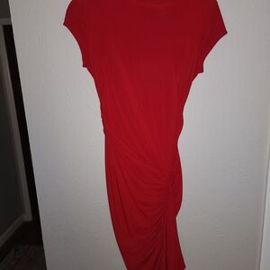 Cache Vibrant Red Asymmetrical Dress